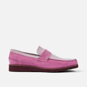 Mocassins Penny Abe en daim rose poussiéreux