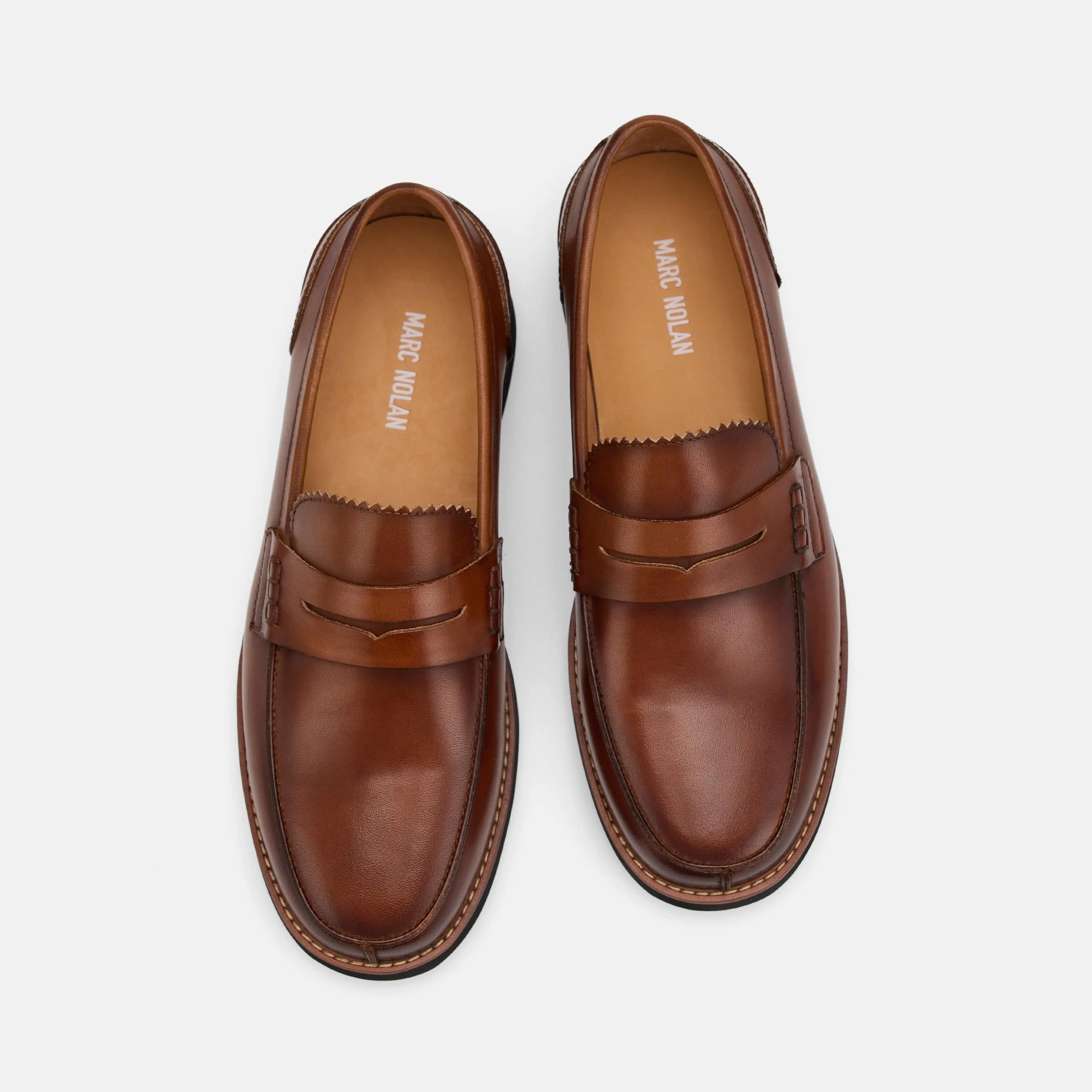 Mocassins Penny en cuir d'acajou Abe