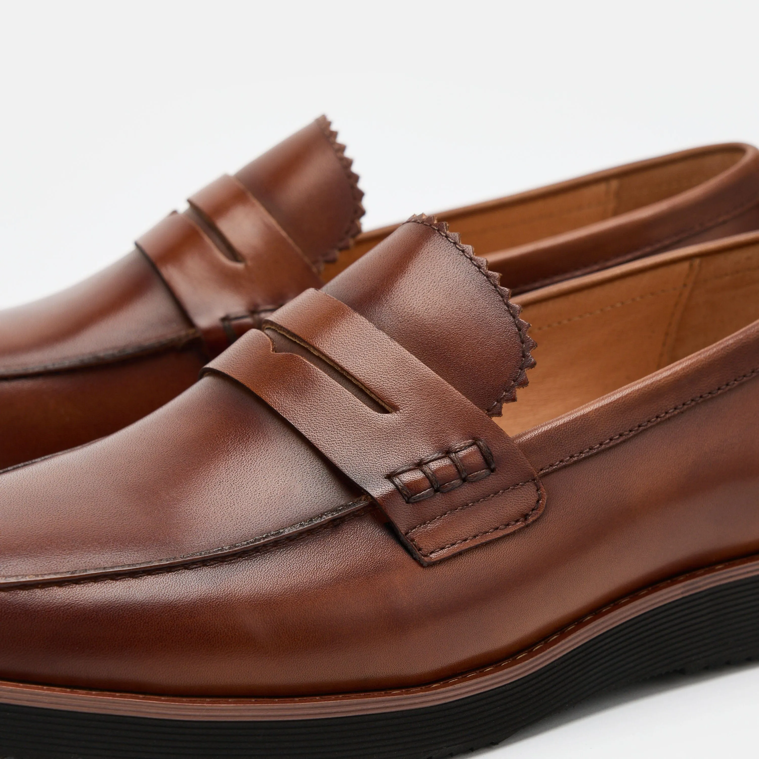 Mocassins Penny en cuir d'acajou Abe