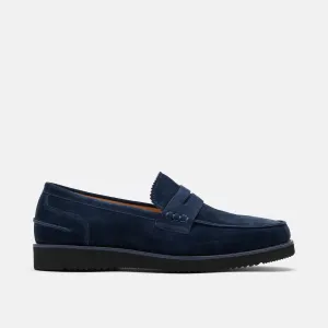 Mocassins Penny en daim marine Abe