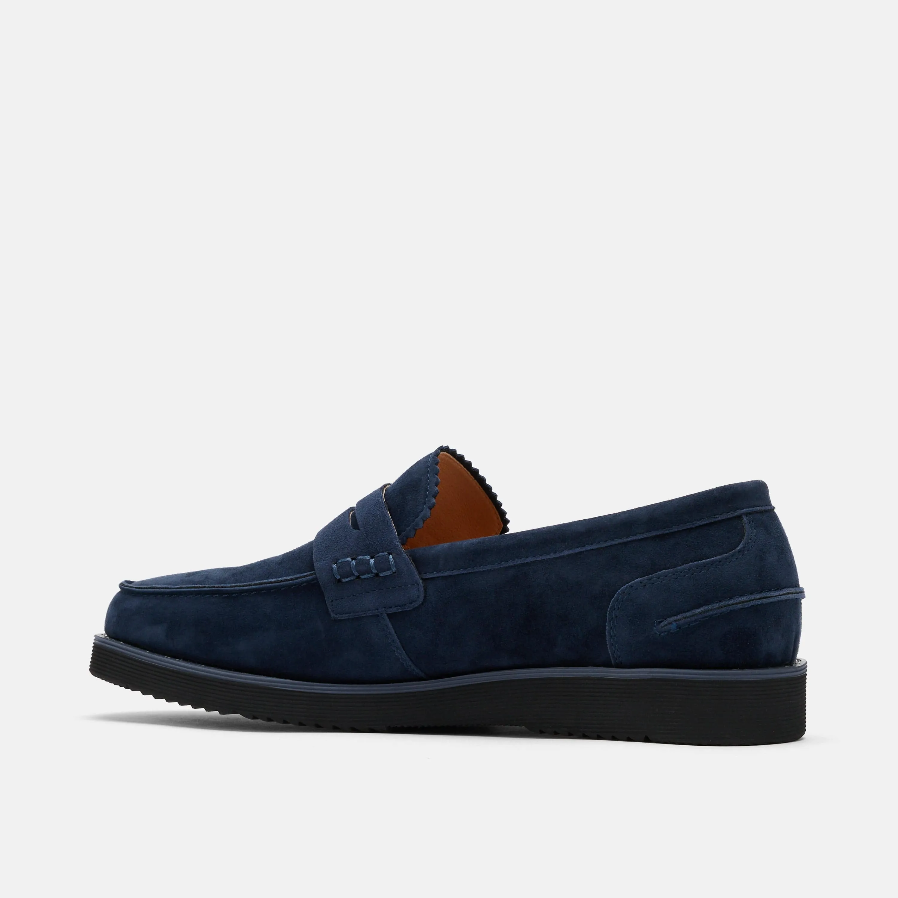 Mocassins Penny en daim marine Abe