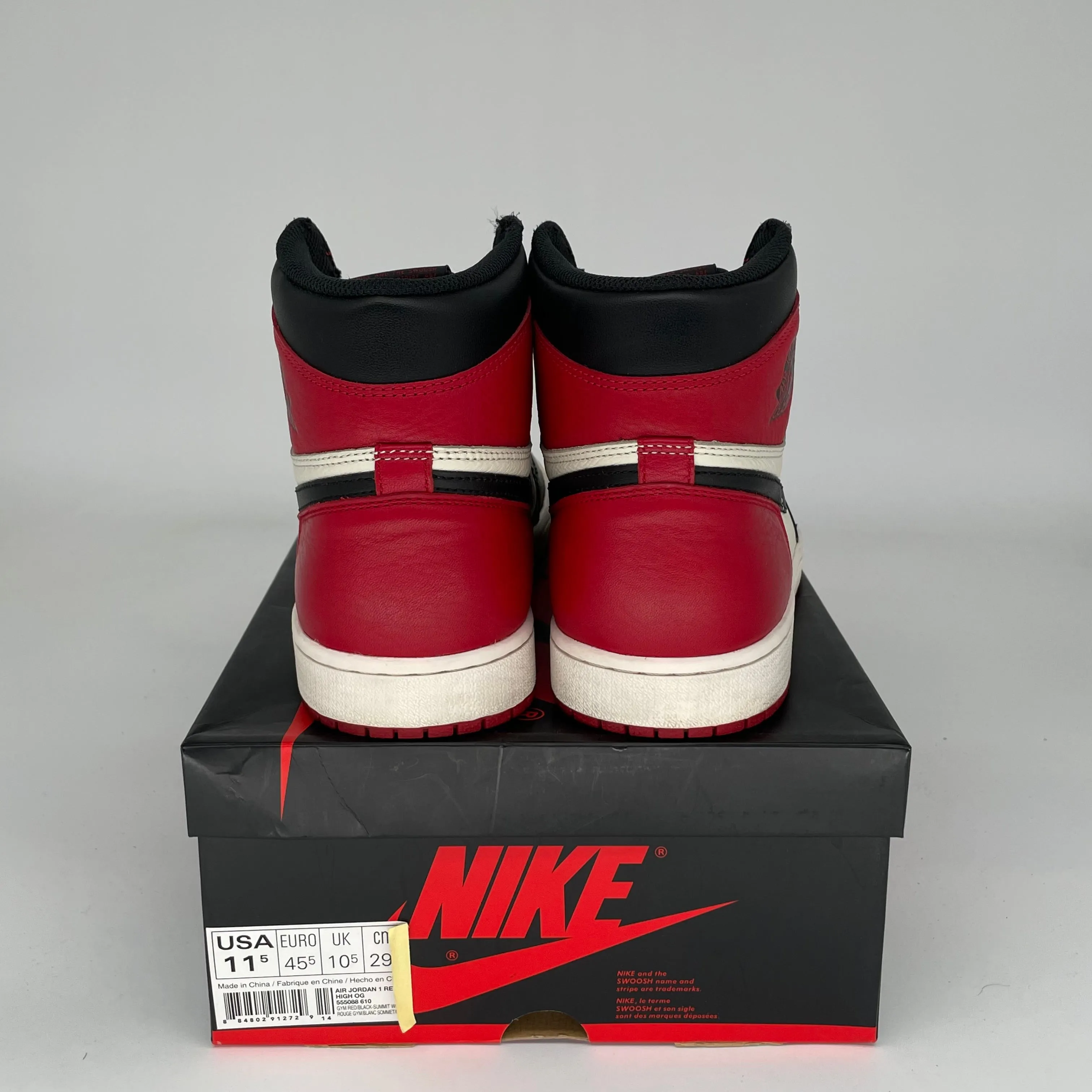 AIR JORDAN 1 BRED TOE TAILLE 11.5 555088-610