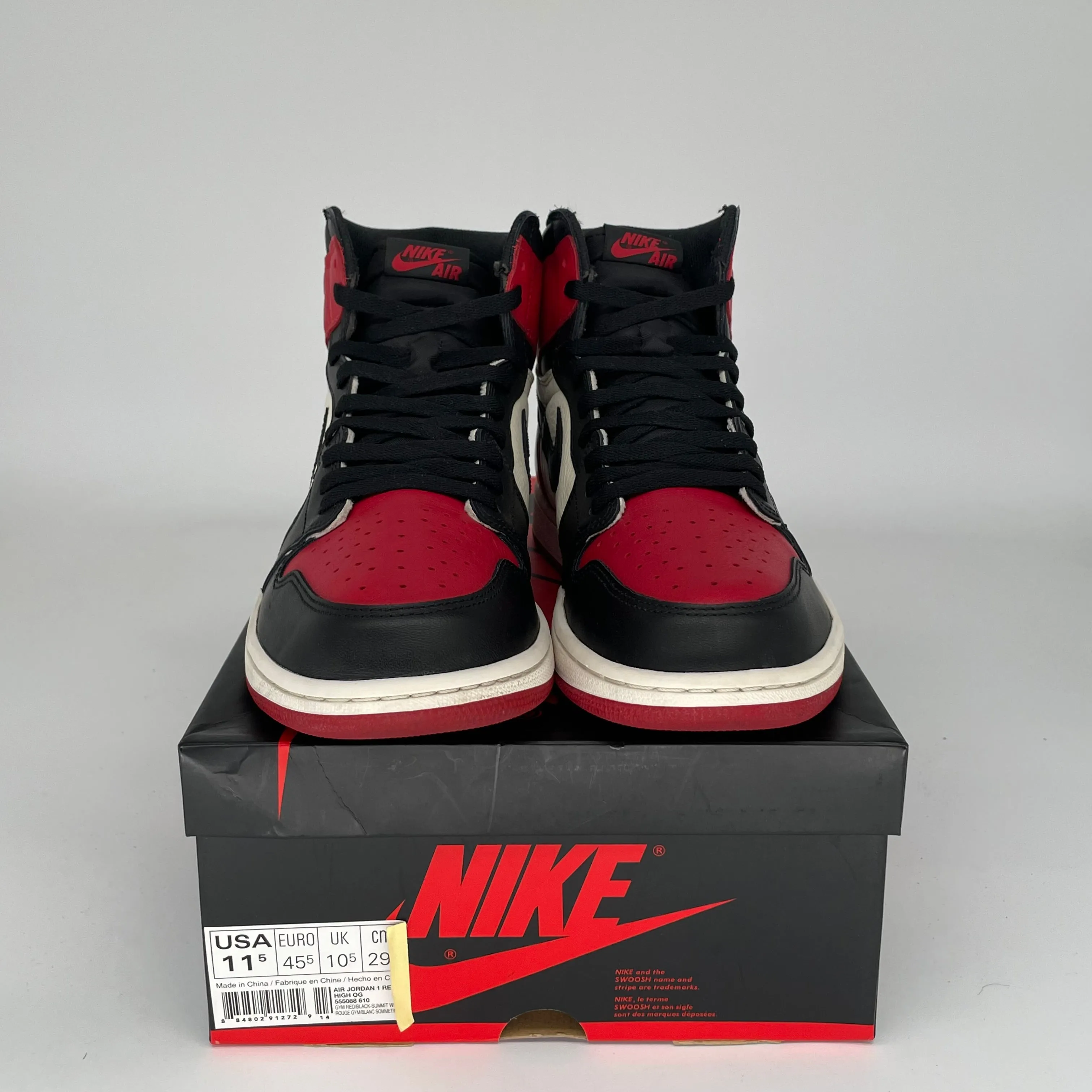AIR JORDAN 1 BRED TOE TAILLE 11.5 555088-610