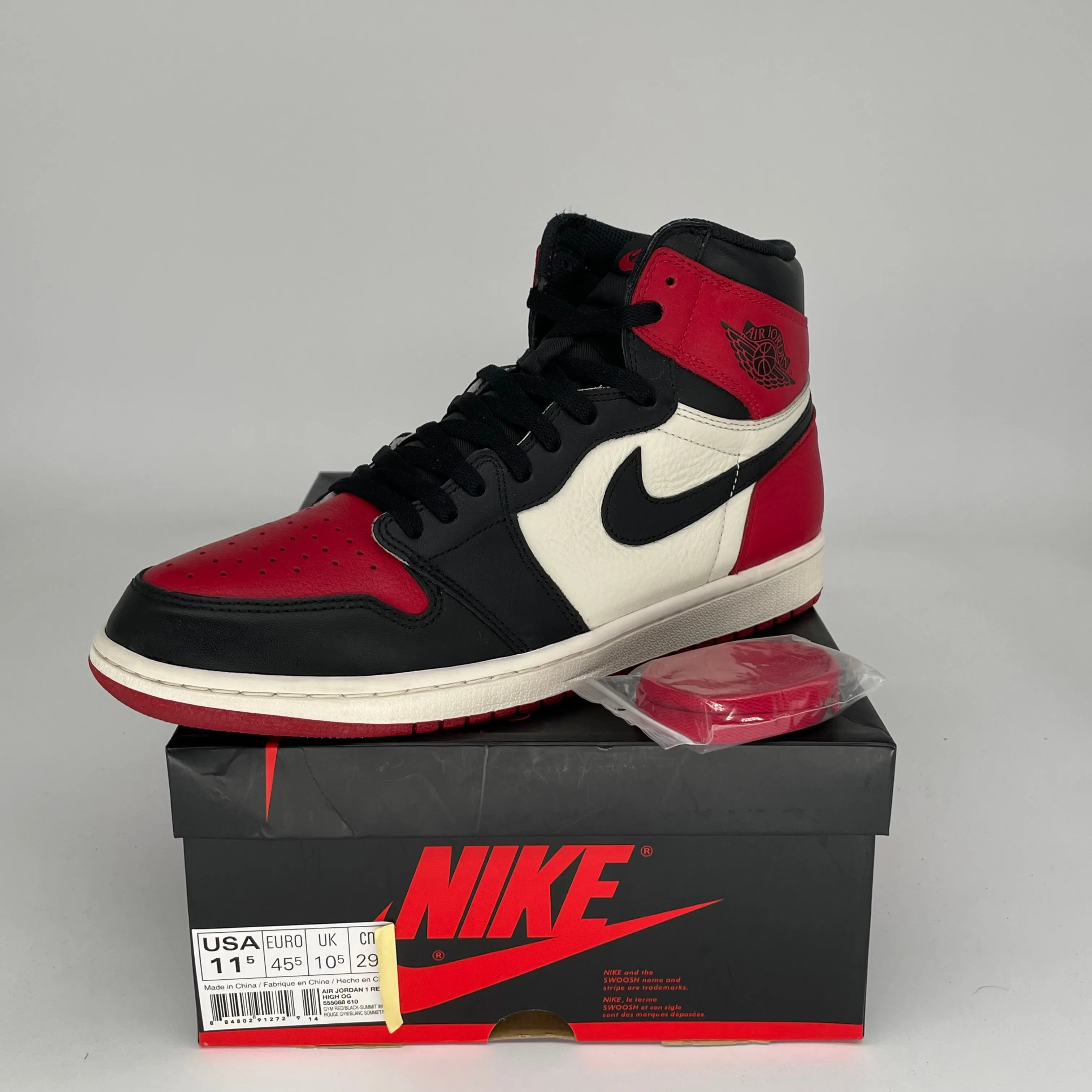 AIR JORDAN 1 BRED TOE TAILLE 11.5 555088-610