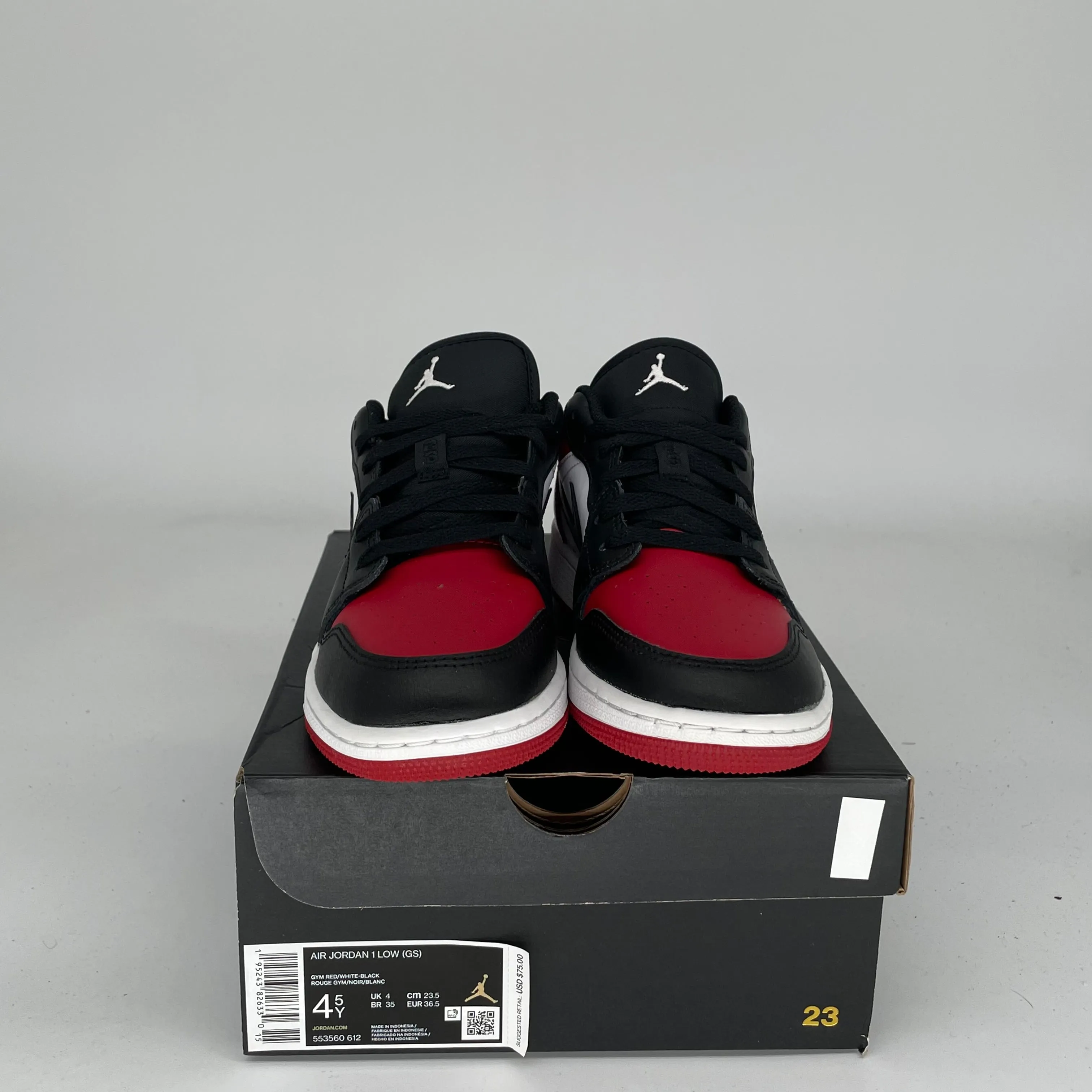 AIR JORDAN 1 BRED TOE TAILLE 4.5Y 553560-612
