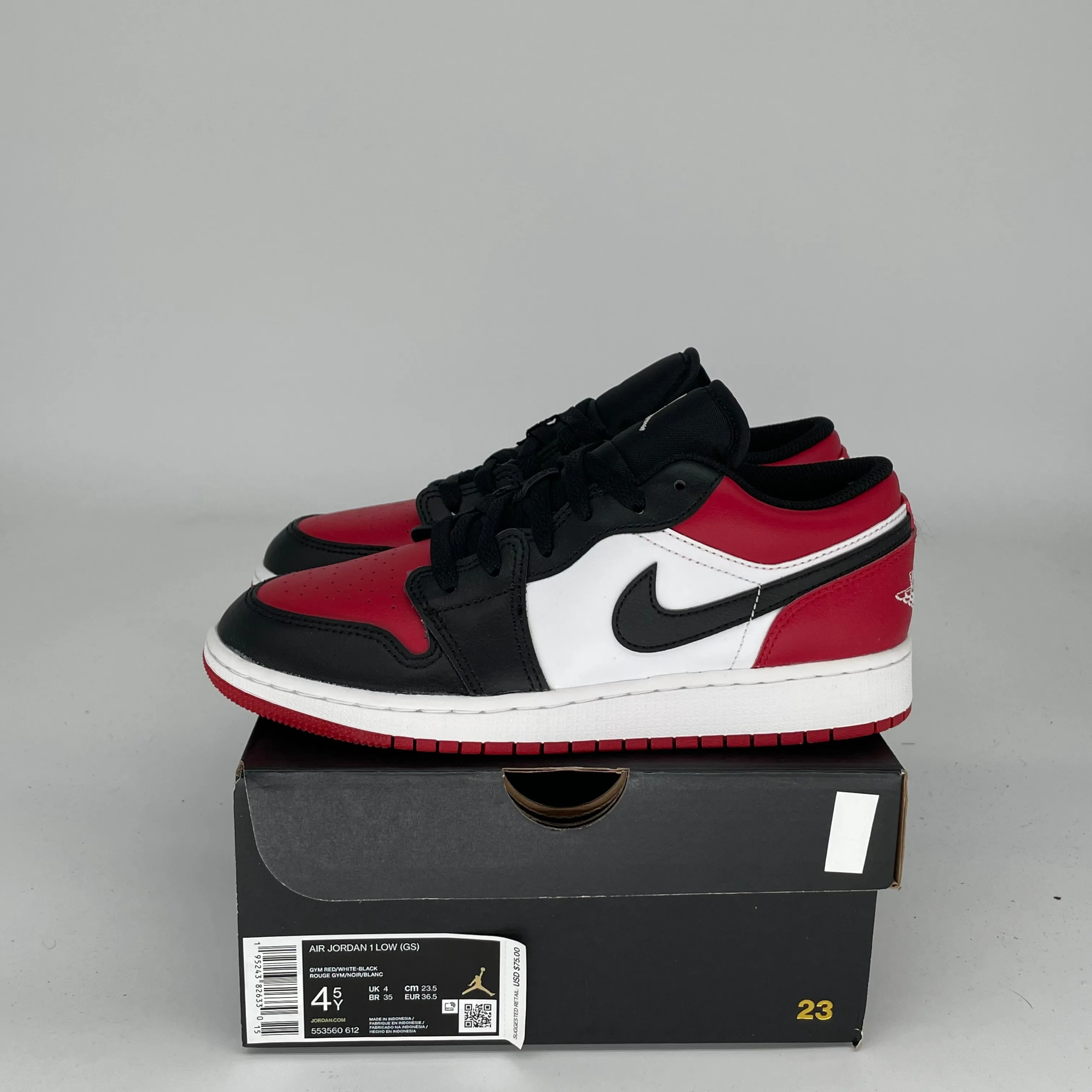 AIR JORDAN 1 BRED TOE TAILLE 4.5Y 553560-612