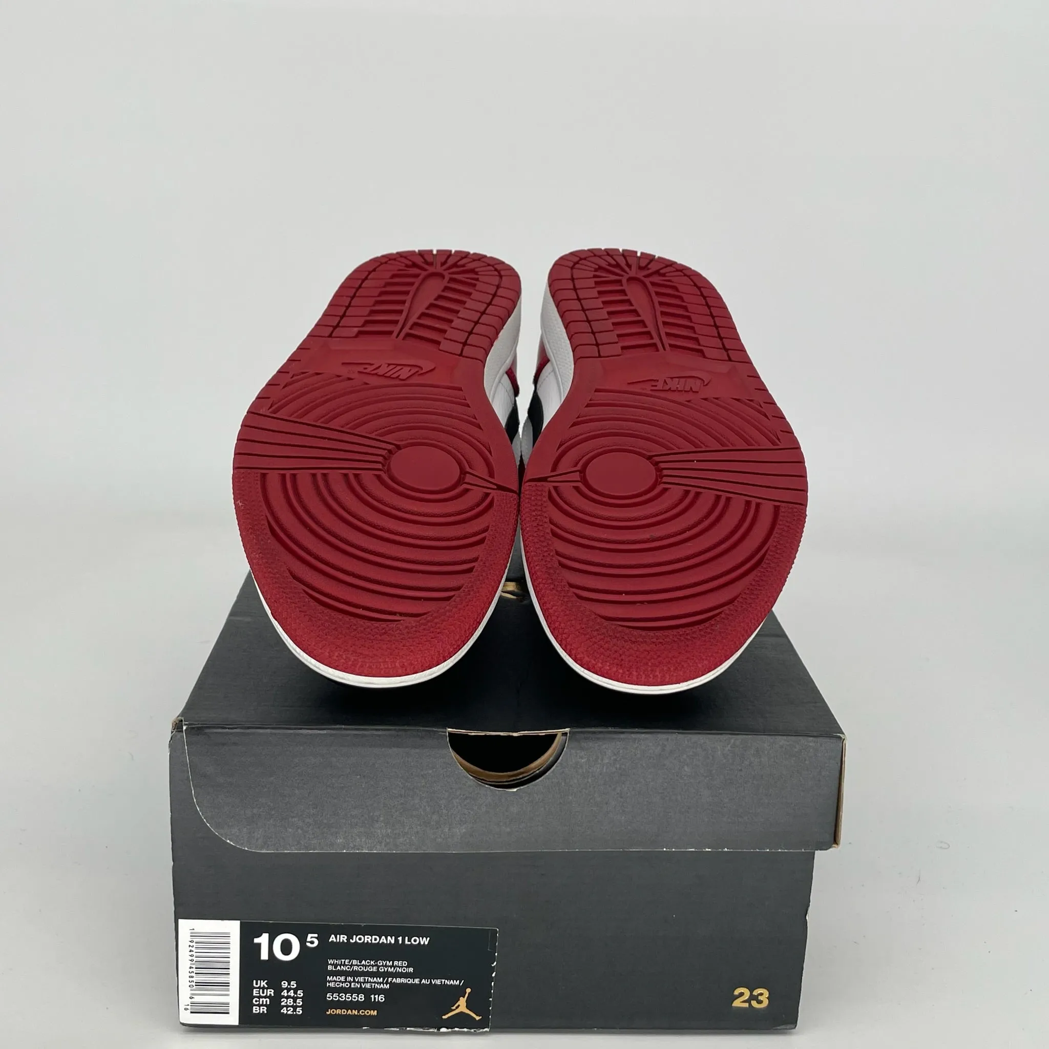 AIR JORDAN 1 LOW BLACK TOE TAILLE 10.5 553558-116