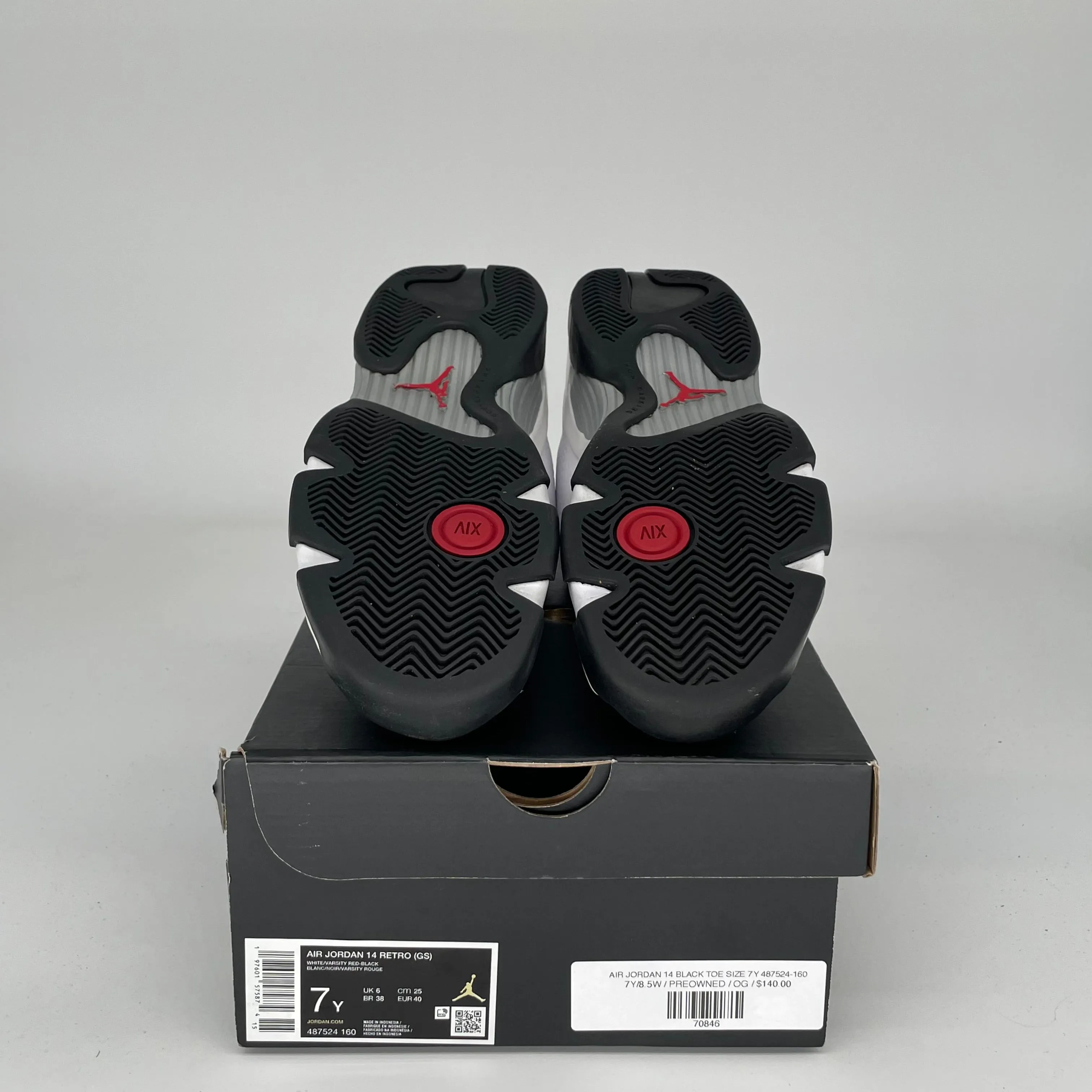AIR JORDAN 14 BOUT NOIR TAILLE 7Y 487524-160