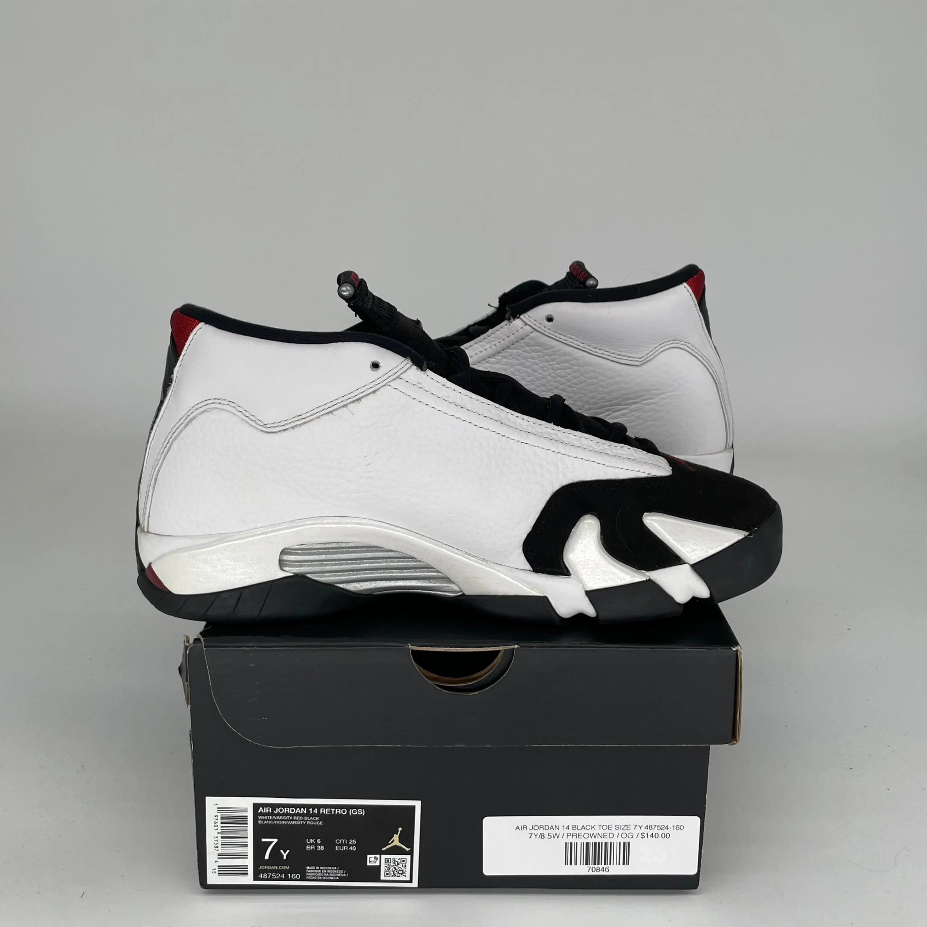 AIR JORDAN 14 BOUT NOIR TAILLE 7Y 487524-160