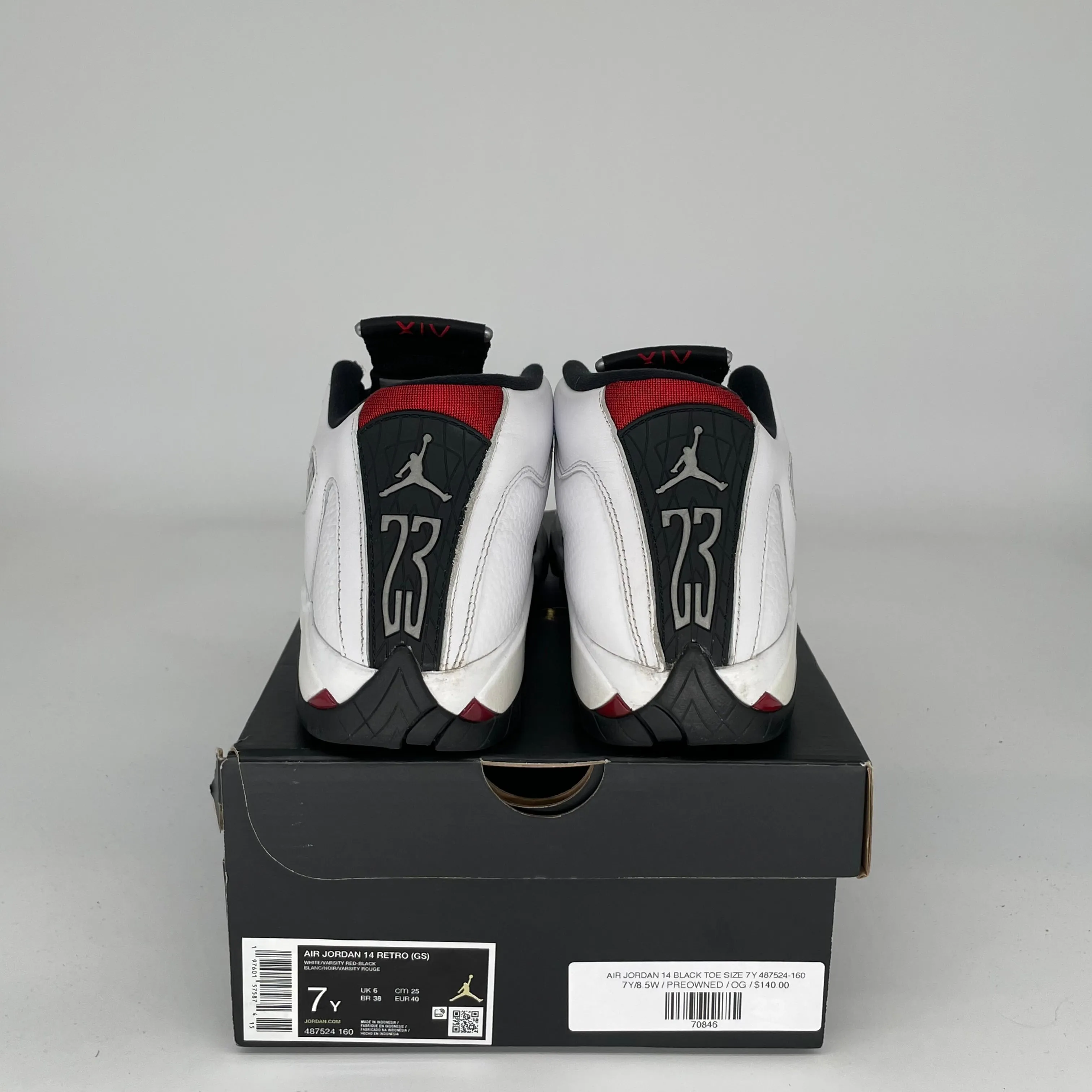 AIR JORDAN 14 BOUT NOIR TAILLE 7Y 487524-160