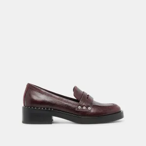 MOCASSINS ALIANE EN CUIR MÛRE