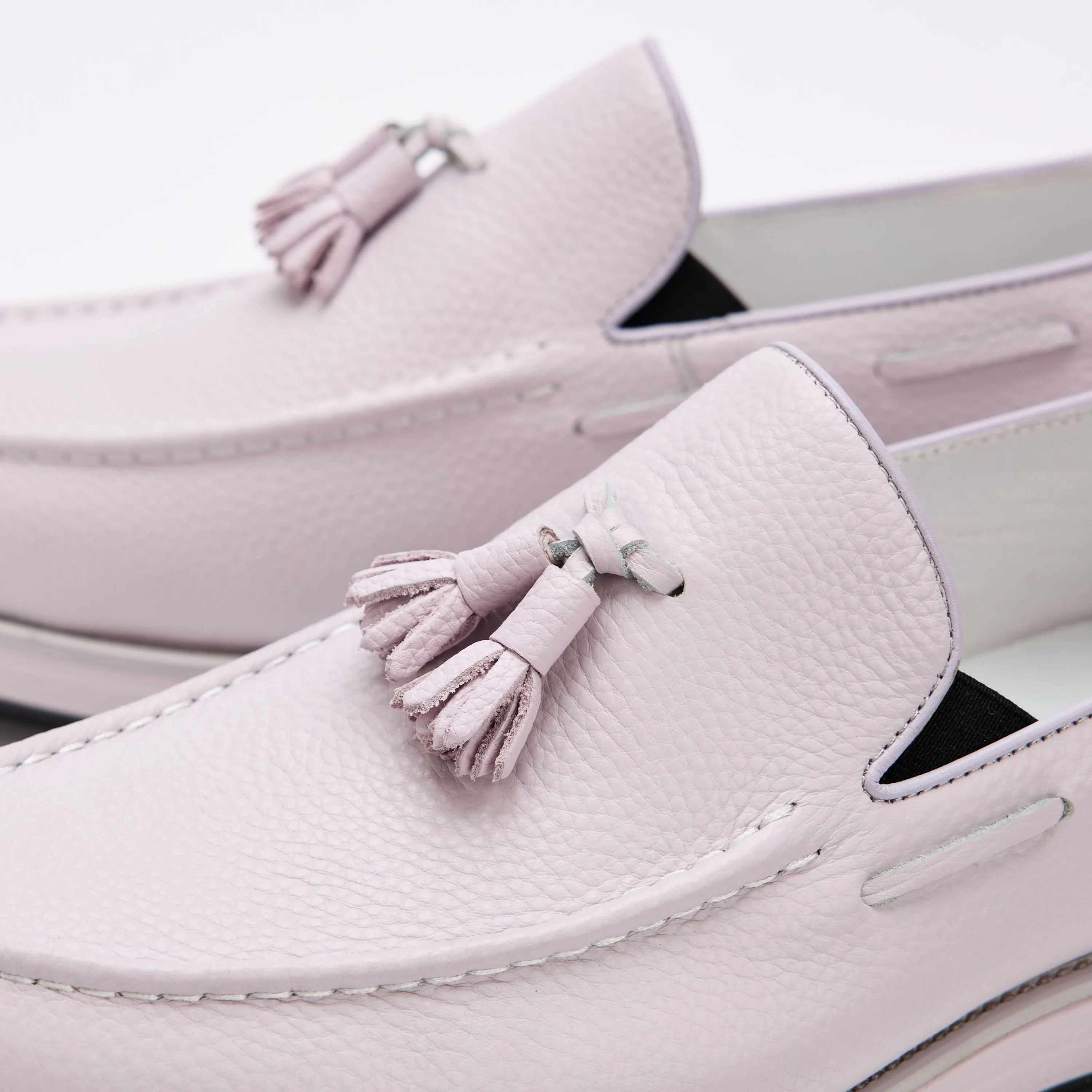 Mocassins Apollo à franges en cuir blush