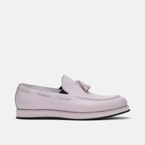 Mocassins Apollo à franges en cuir blush