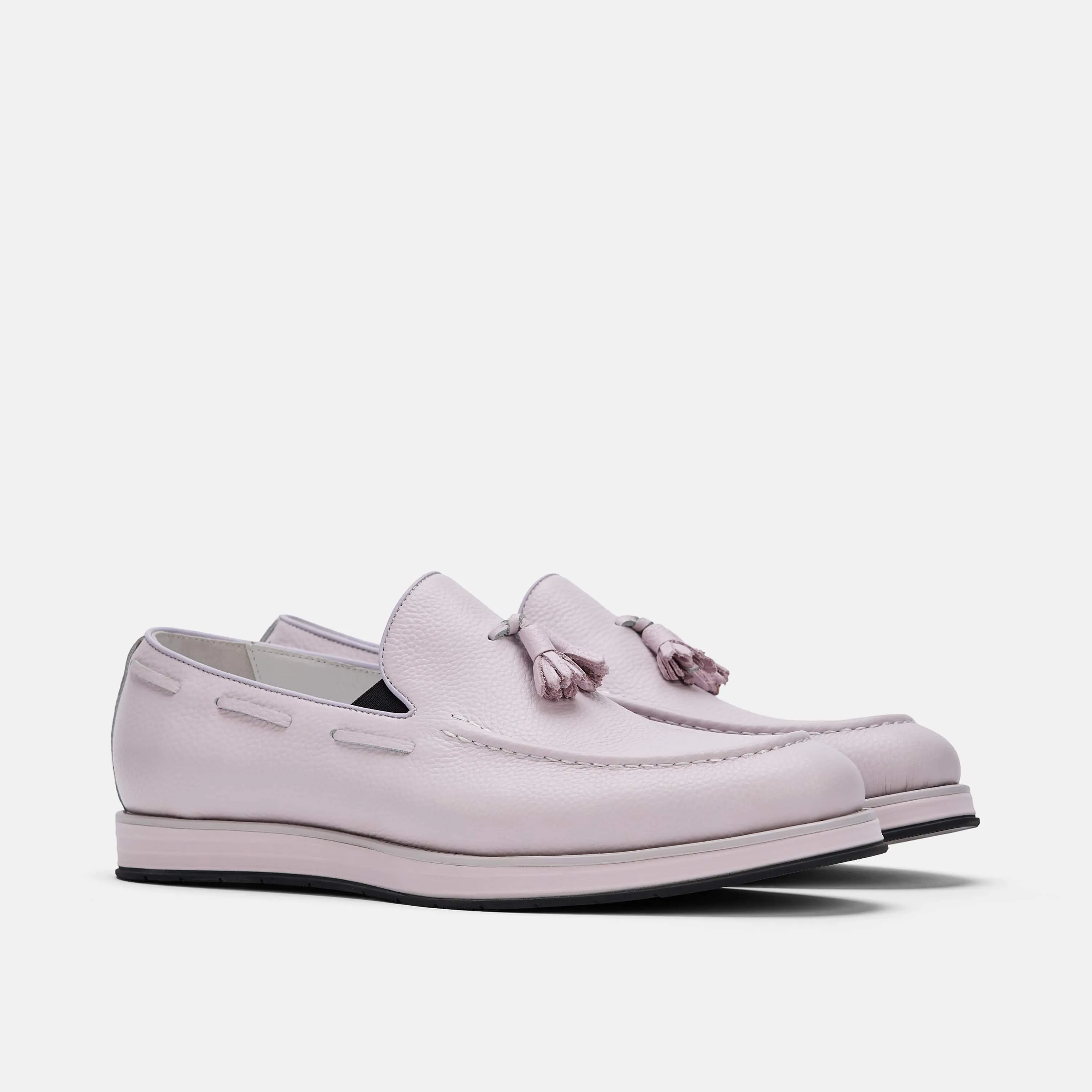 Mocassins Apollo à franges en cuir blush