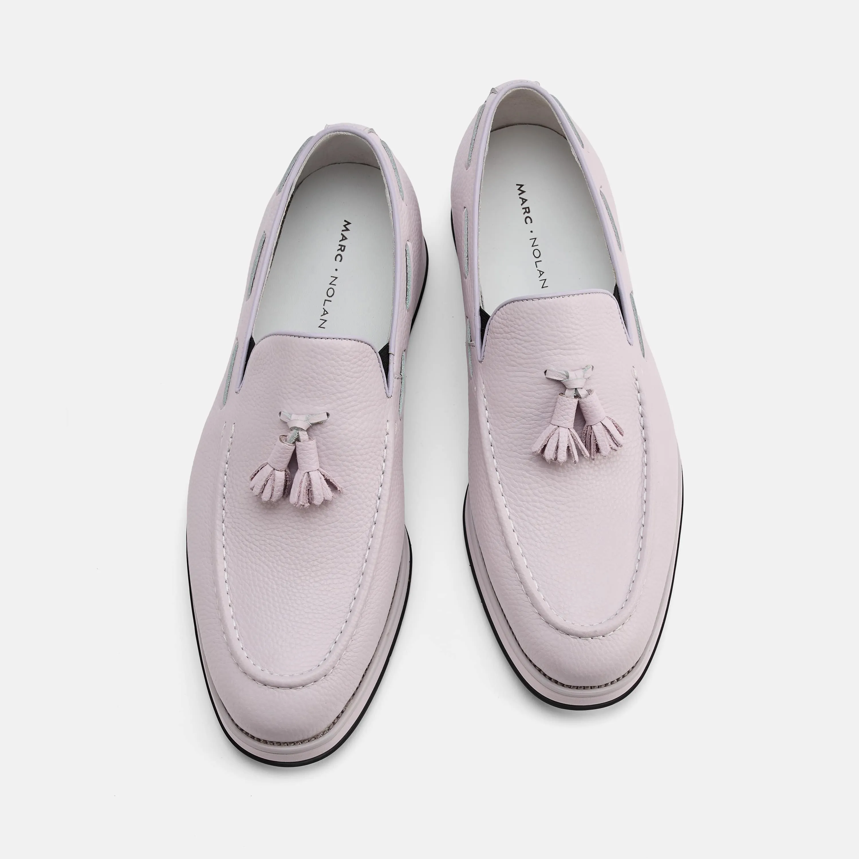 Mocassins Apollo à franges en cuir blush