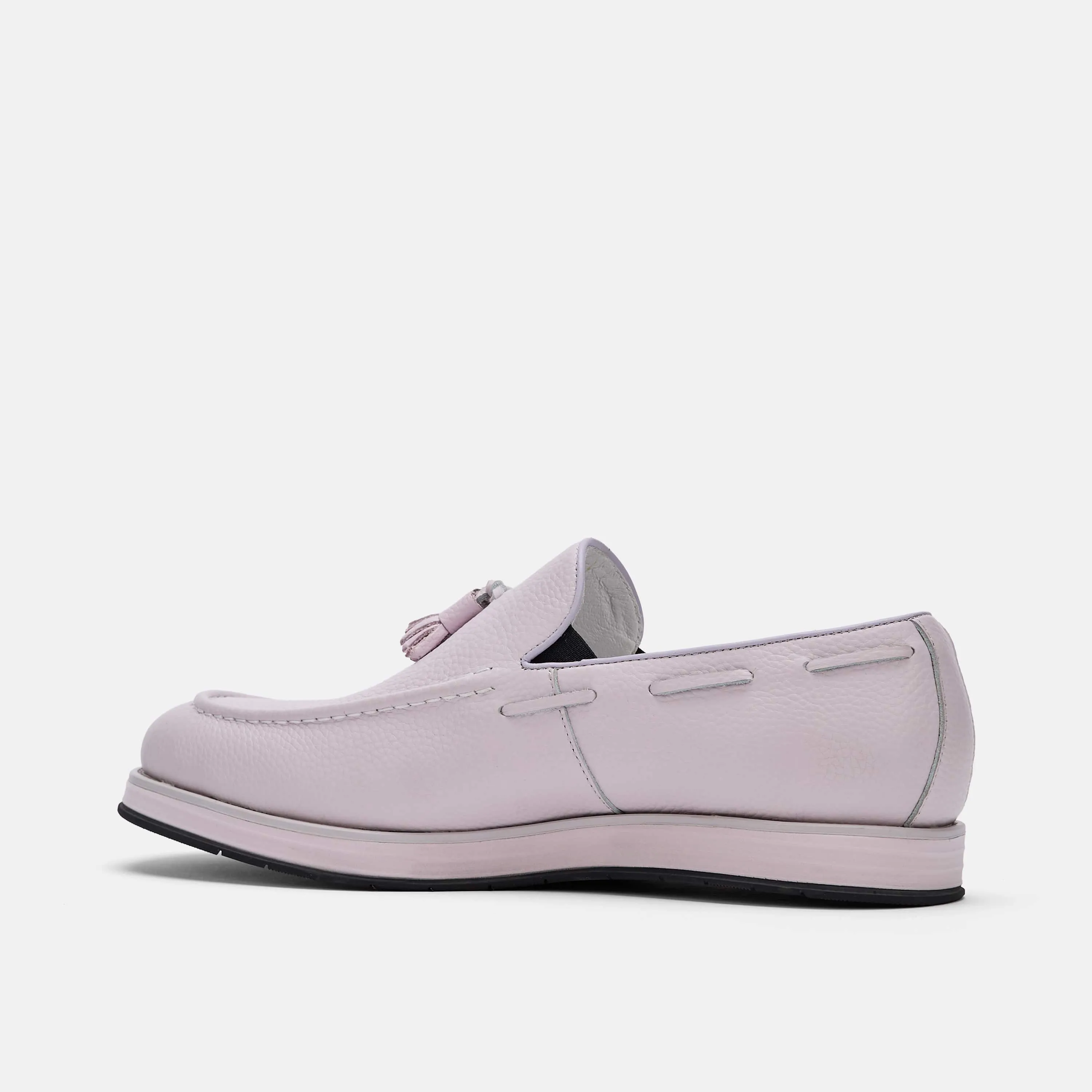 Mocassins Apollo à franges en cuir blush