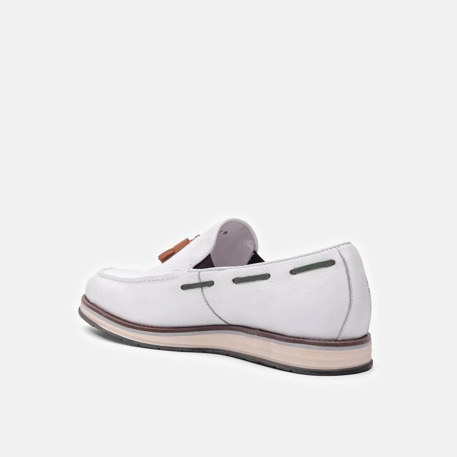 Mocassins Apollo à franges en cuir blanc