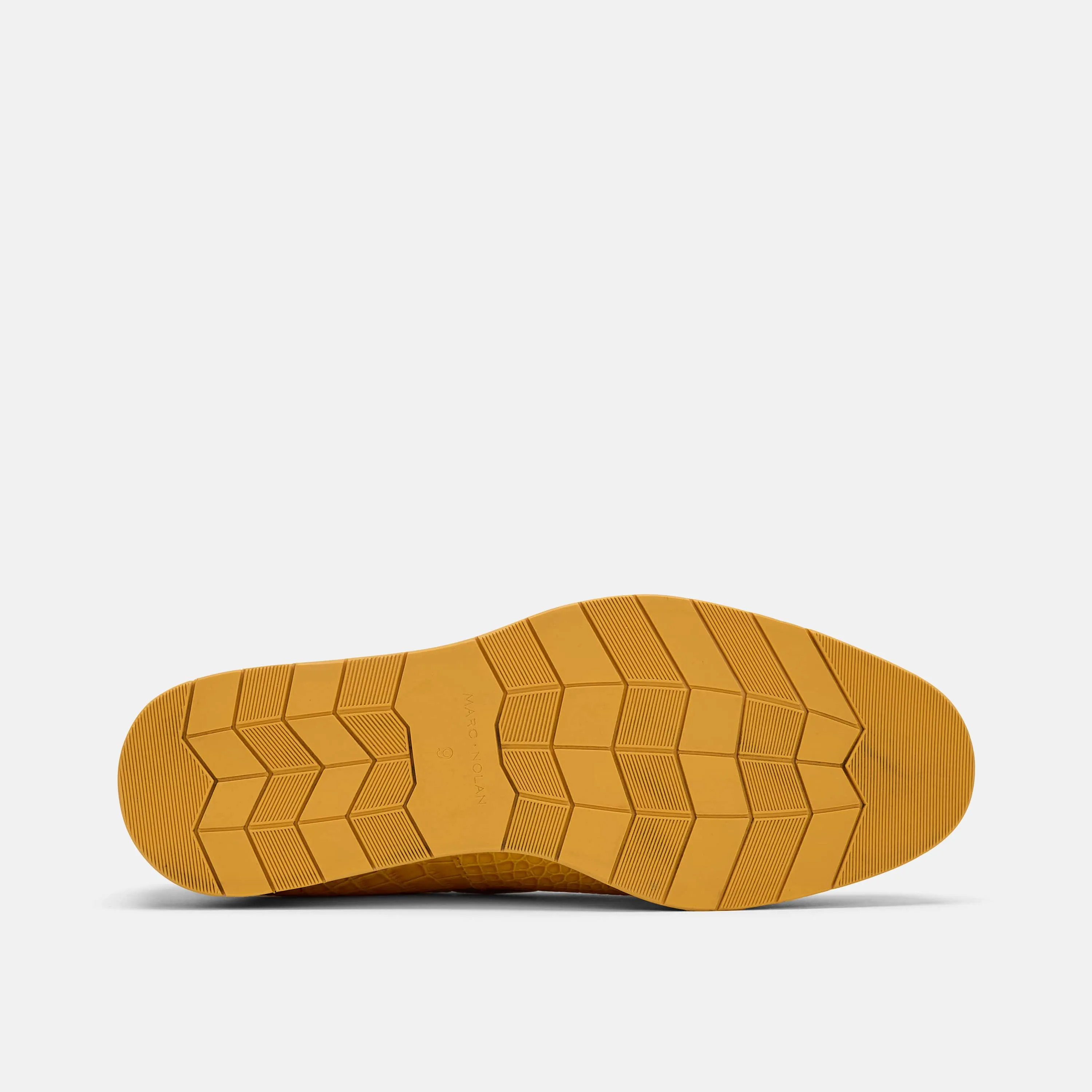 Mocassins Apollo à franges en cuir de crocodile jaune