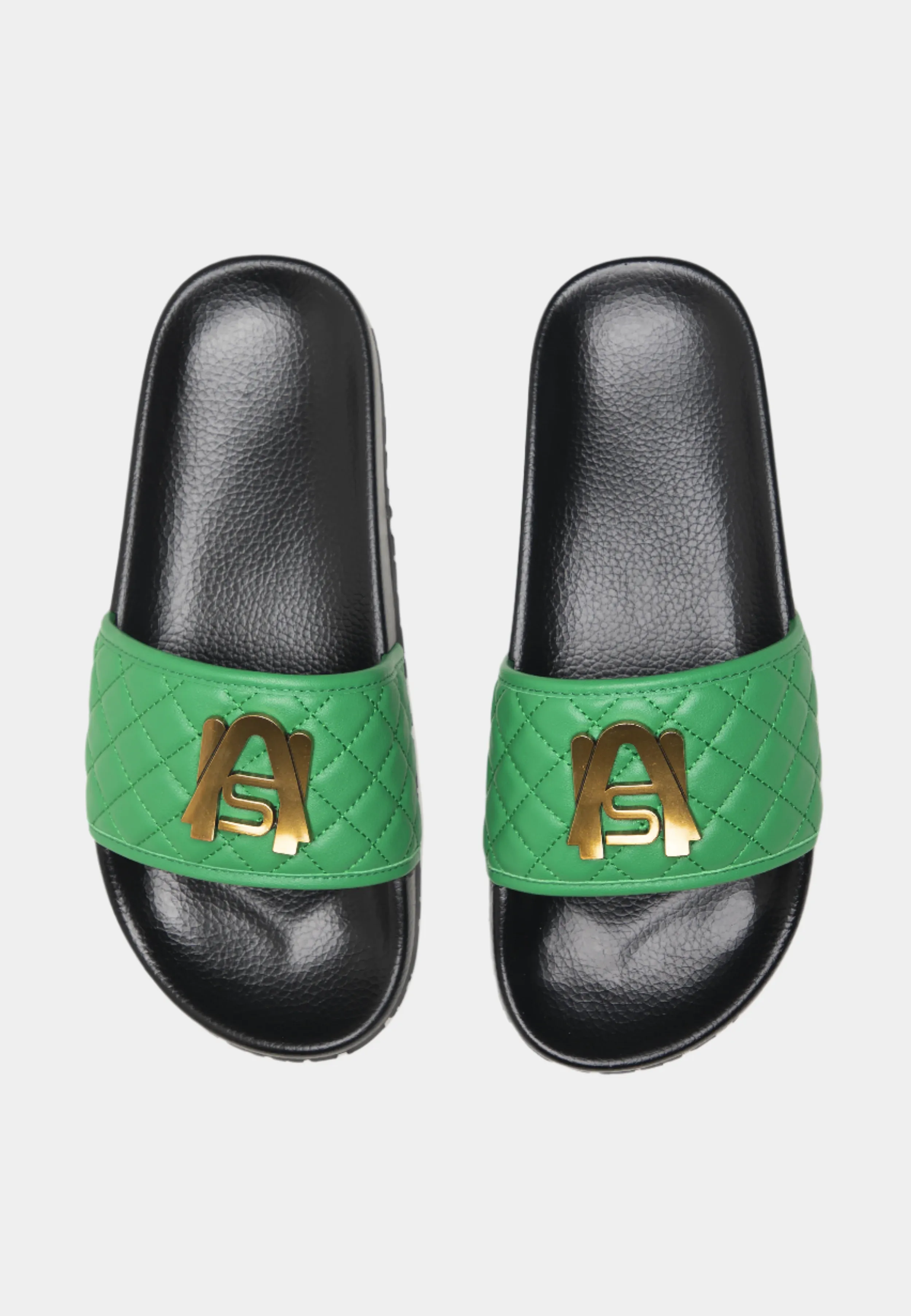 Ashluxe Paradise Pantoufles en Cuir Matelassé - Vert