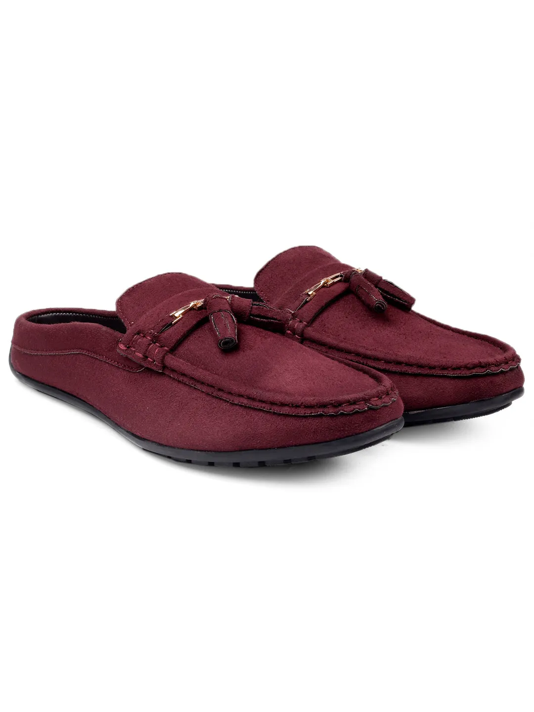 Bacca Bucci JAMBOREE Mules/Sabots/Loafers sans contrefort pour Soirée/Voyage/Bureau - Velours Marron