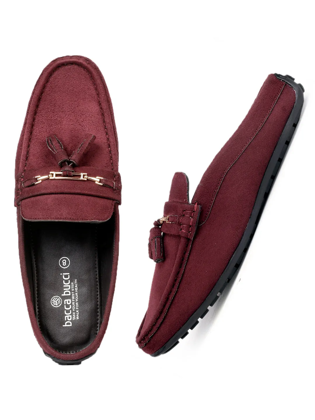 Bacca Bucci JAMBOREE Mules/Sabots/Loafers sans contrefort pour Soirée/Voyage/Bureau - Velours Marron