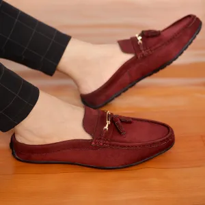 Bacca Bucci JAMBOREE Mules/Sabots/Loafers sans contrefort pour Soirée/Voyage/Bureau - Velours Marron