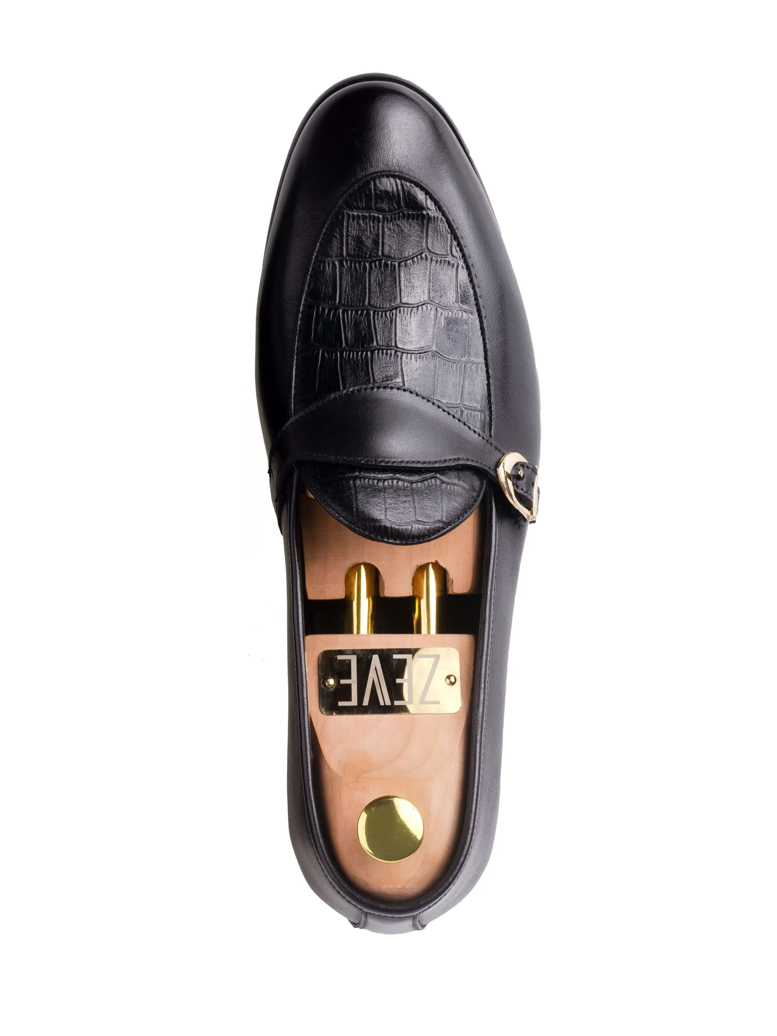 Belgian Croco Single Strap - Noir Uni