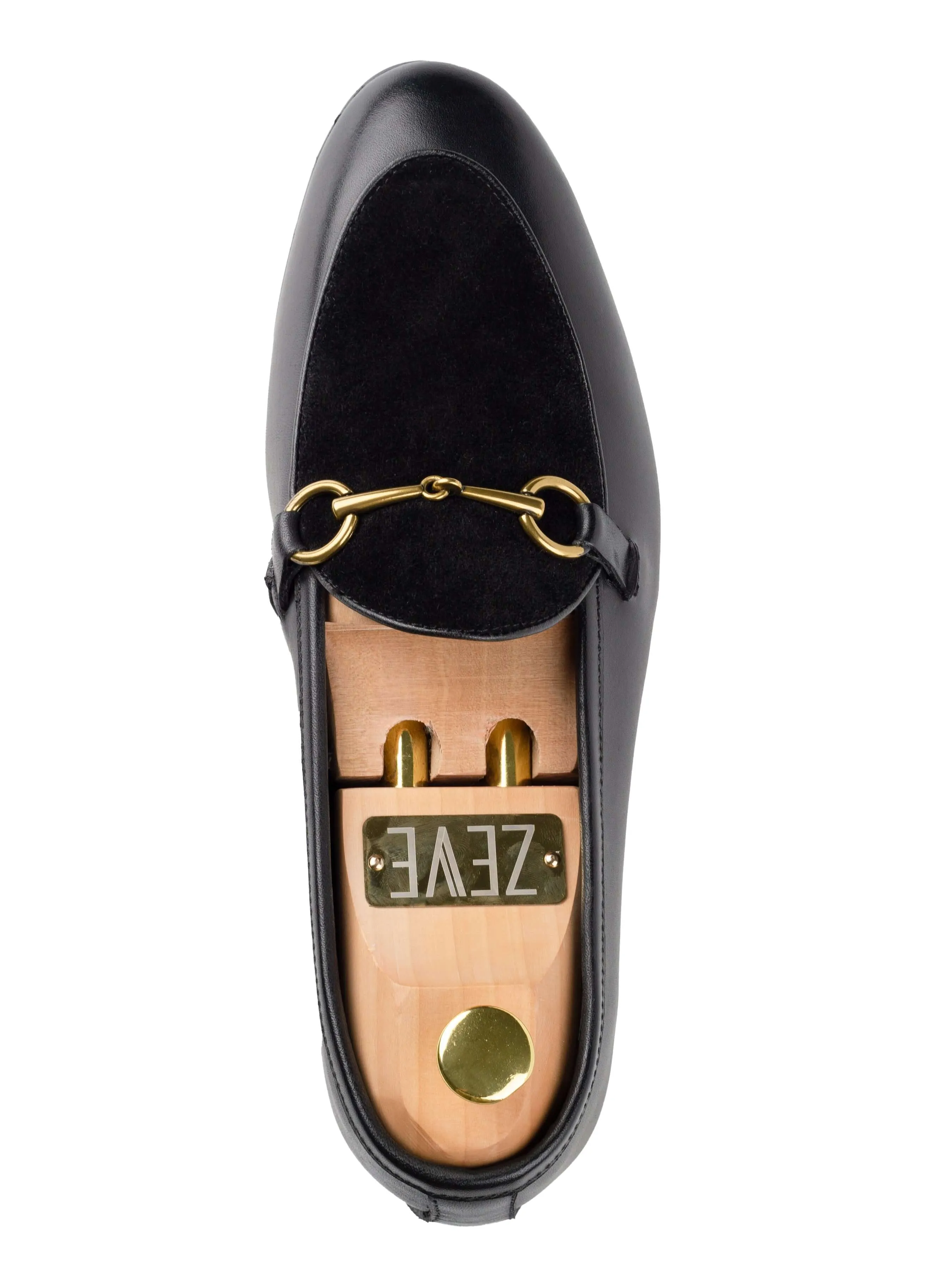 Mocassin Belge à Boucle Horsebit - Noir Uni & Suède (Boucle Dorée)