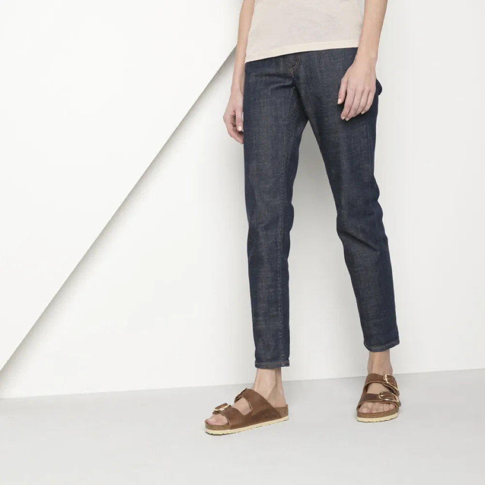 Birkenstock Arizona Sandale à boucle large en cuir huilé cognac