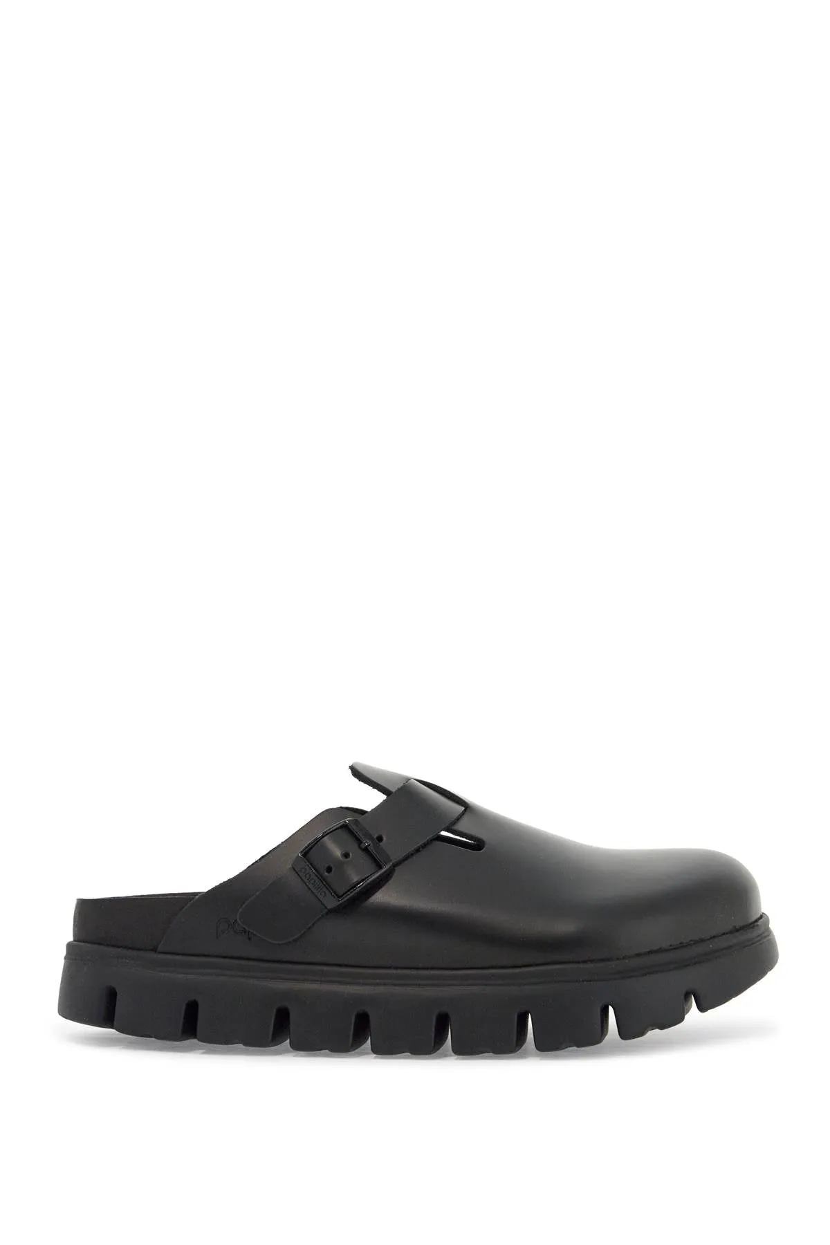 Birkenstock Boston Mocassin à semelle crantée en cuir naturel noir