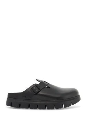 Birkenstock Boston Mocassin à semelle crantée en cuir naturel noir