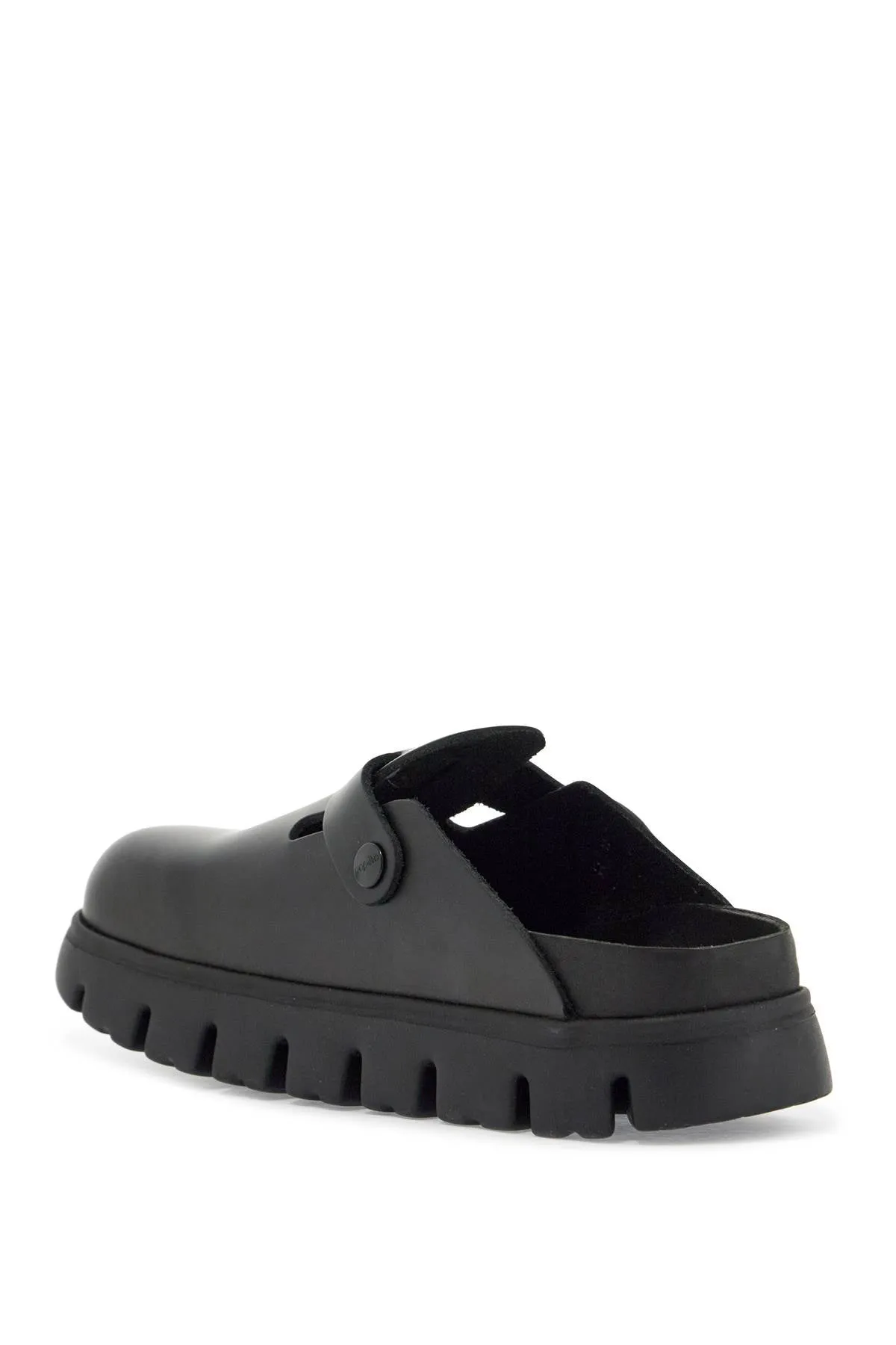 Birkenstock Boston Mocassin à semelle crantée en cuir naturel noir