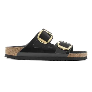 Birkenstock Femme Arizona Grande Boucle Cuir Noir Brillant