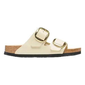 Birkenstock Femme Arizona Grande Boucle Cuir Écru Brillant