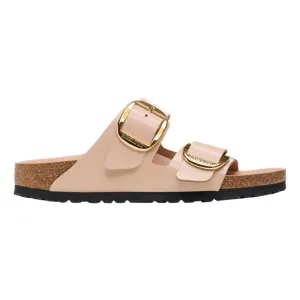 Birkenstock Femme Arizona Grande Boucle Brillant Nouveau Beige Cuir