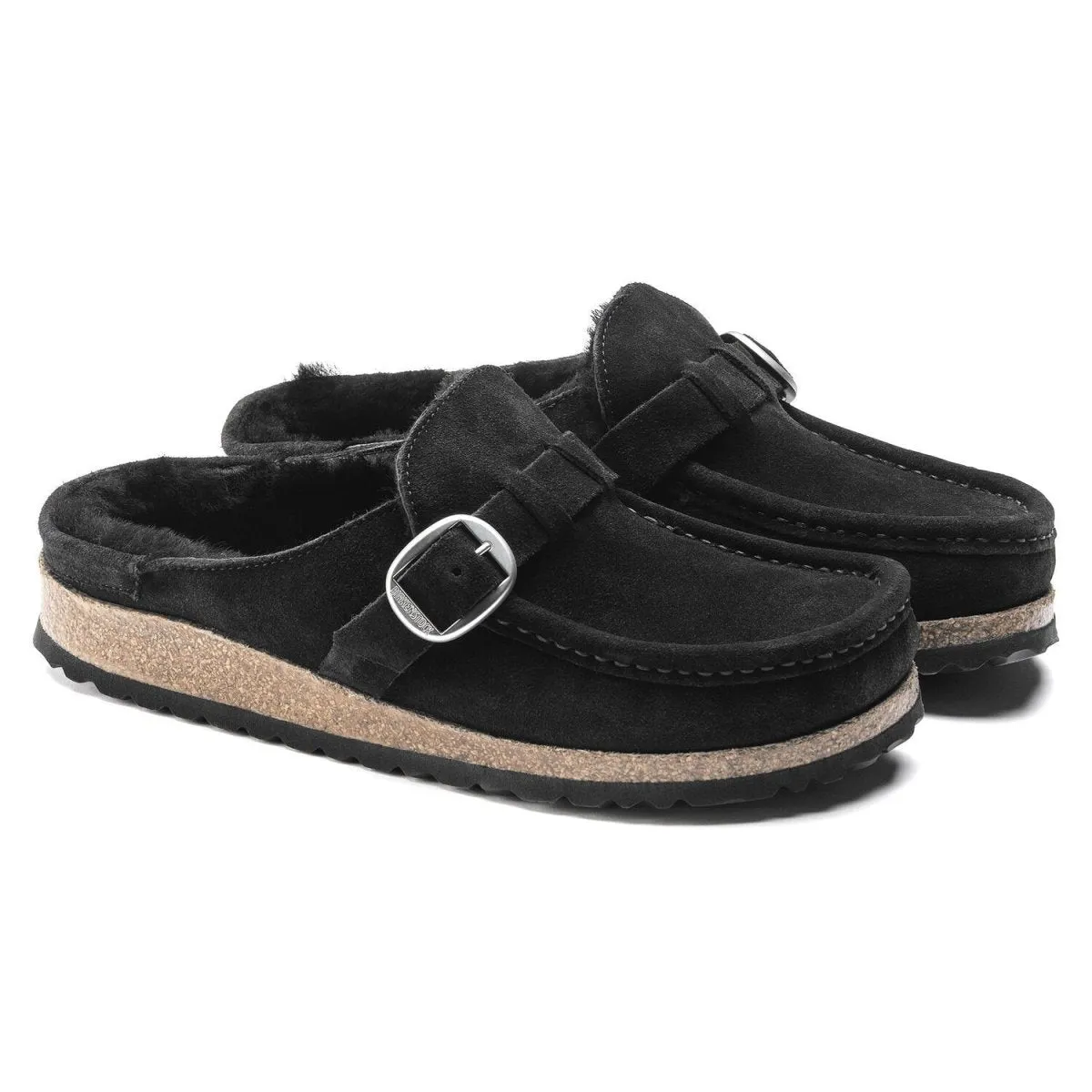 Birkenstock Femmes Buckley Doublure en Mouton Noir