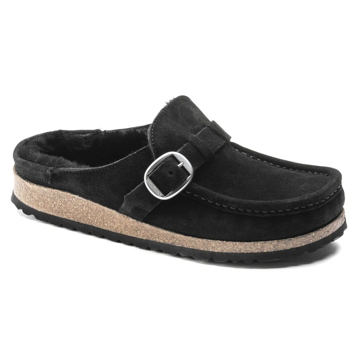 Birkenstock Femmes Buckley Doublure en Mouton Noir