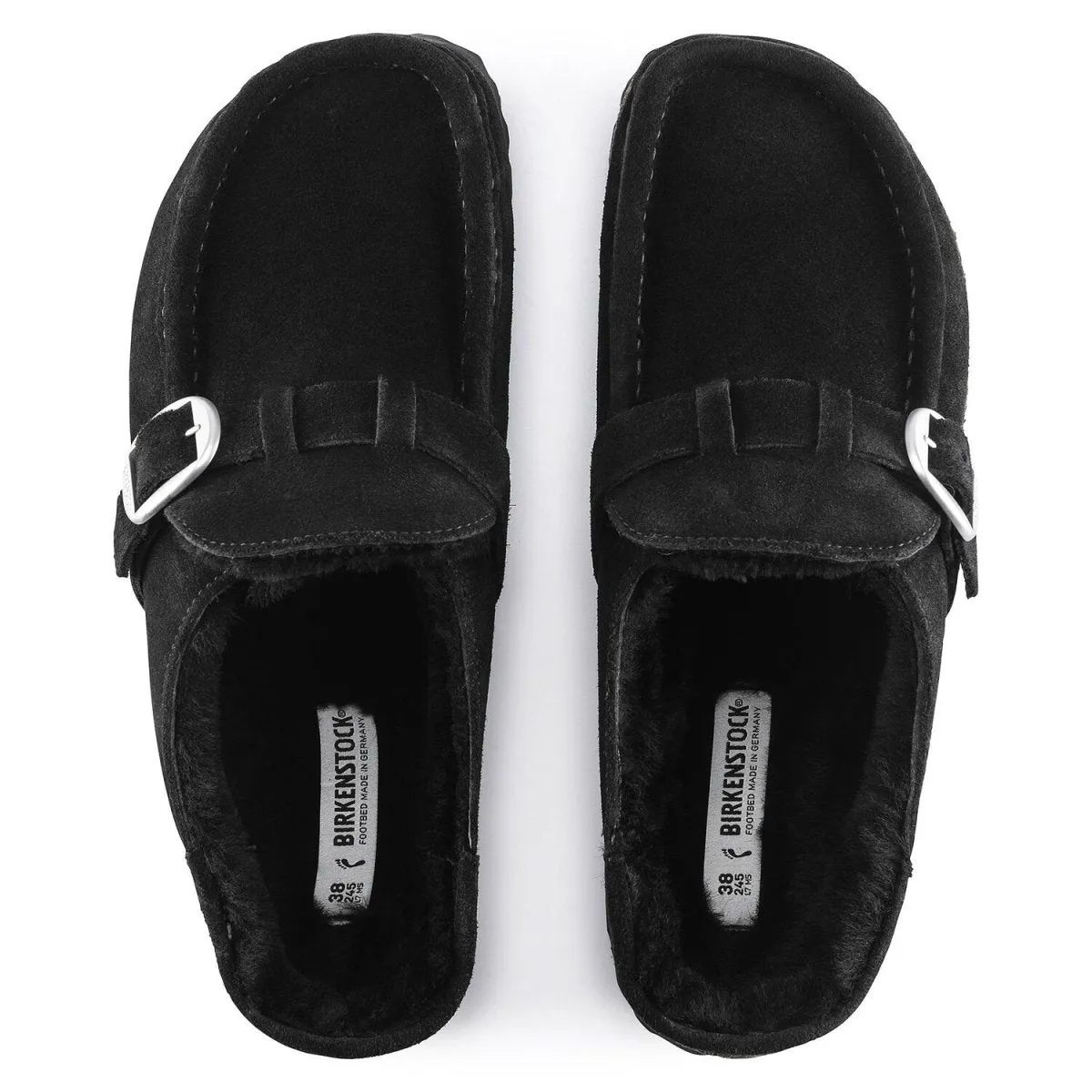 Birkenstock Femmes Buckley Doublure en Mouton Noir