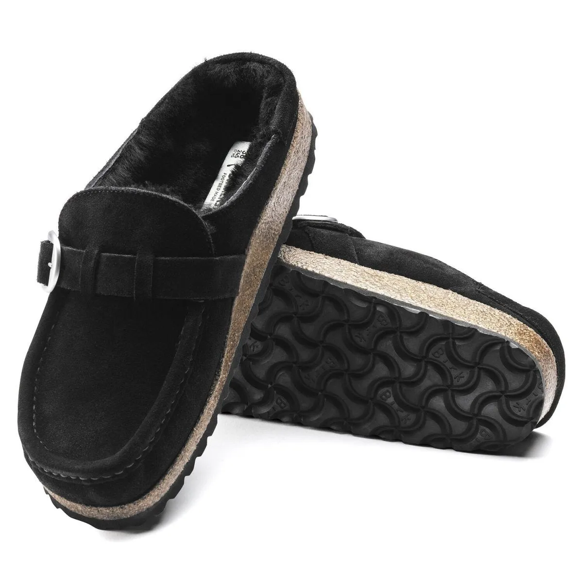 Birkenstock Femmes Buckley Doublure en Mouton Noir
