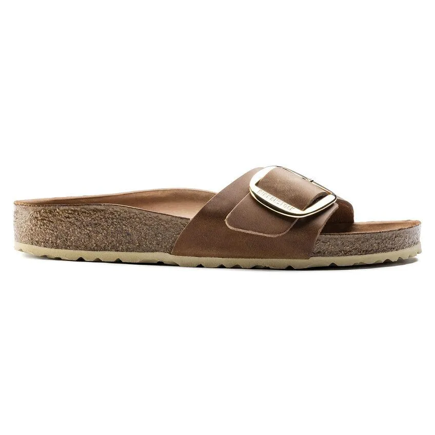 Birkenstock Femme Madrid Grande Boucle Cuir Huilé Cognac