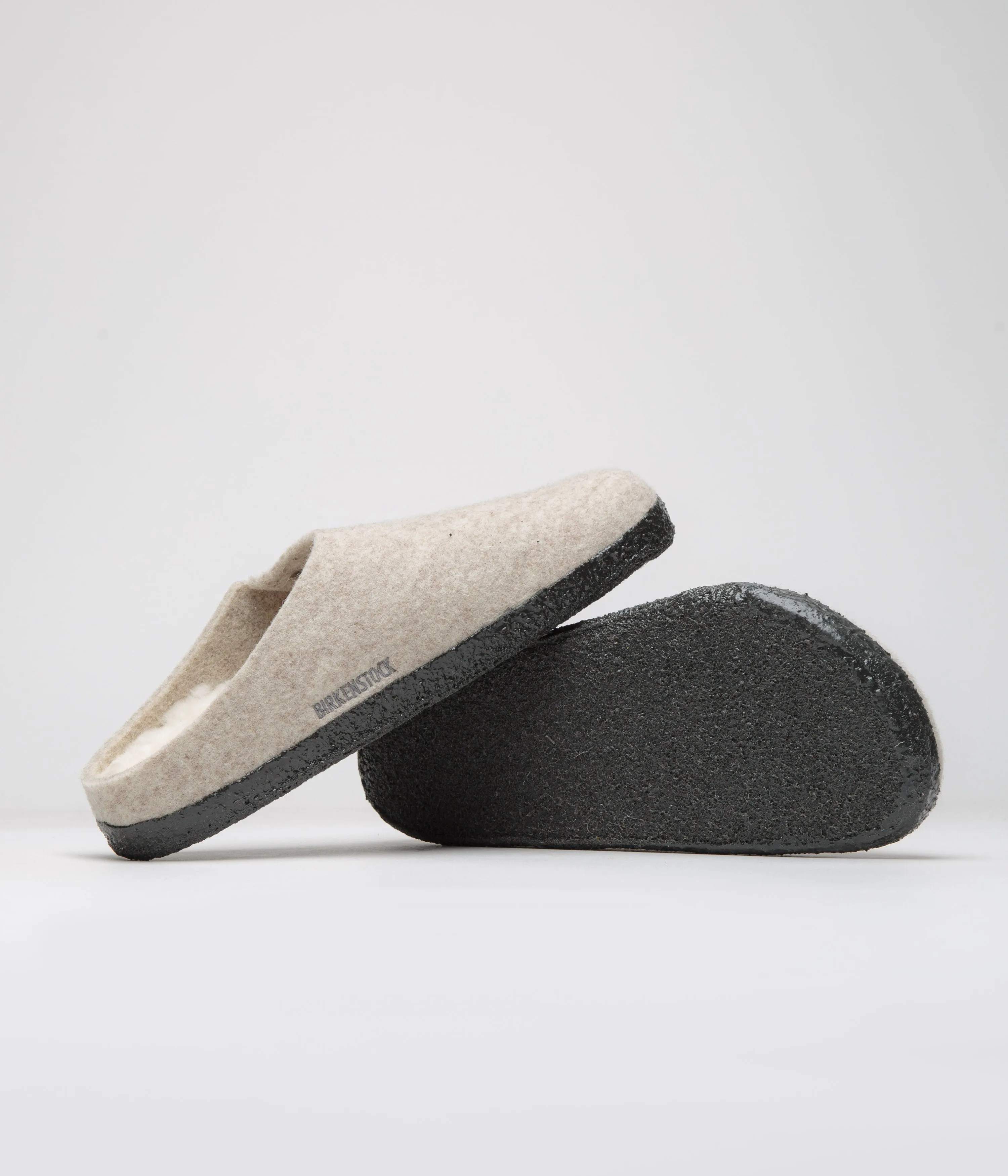 Chaussons Birkenstock Zermatt en feutre avec doublure en peau de mouton - Modèle Eggnog