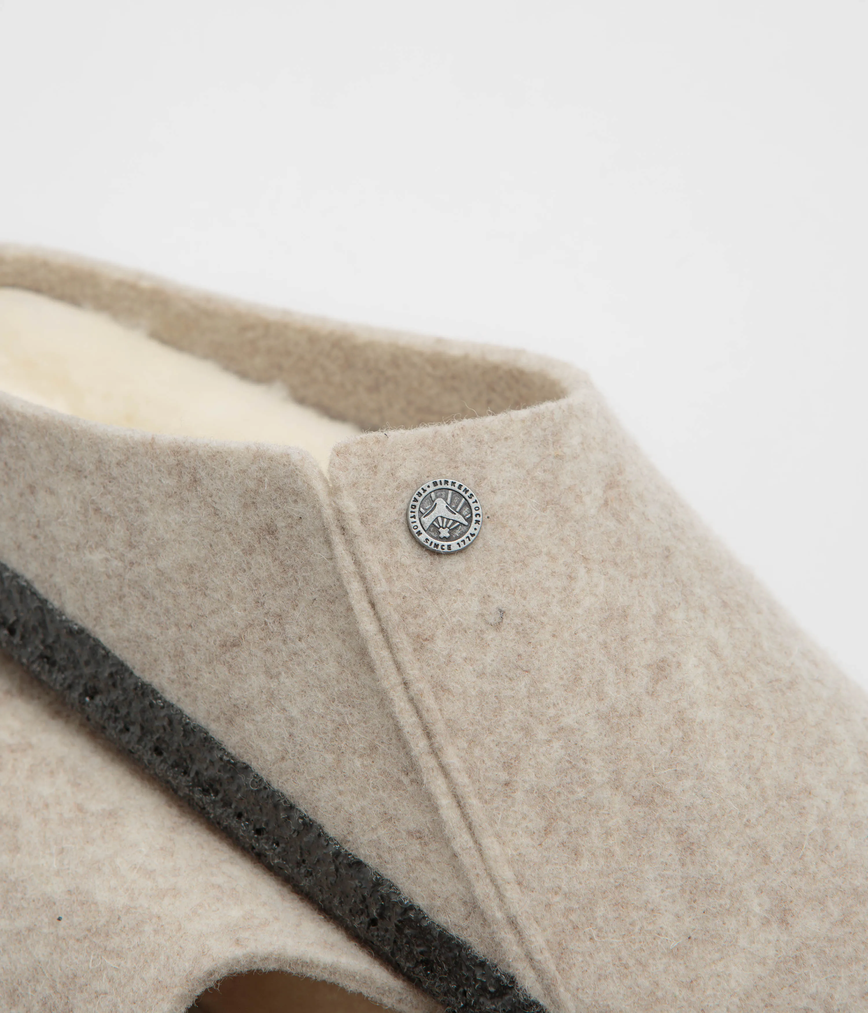 Chaussons Birkenstock Zermatt en feutre avec doublure en peau de mouton - Modèle Eggnog
