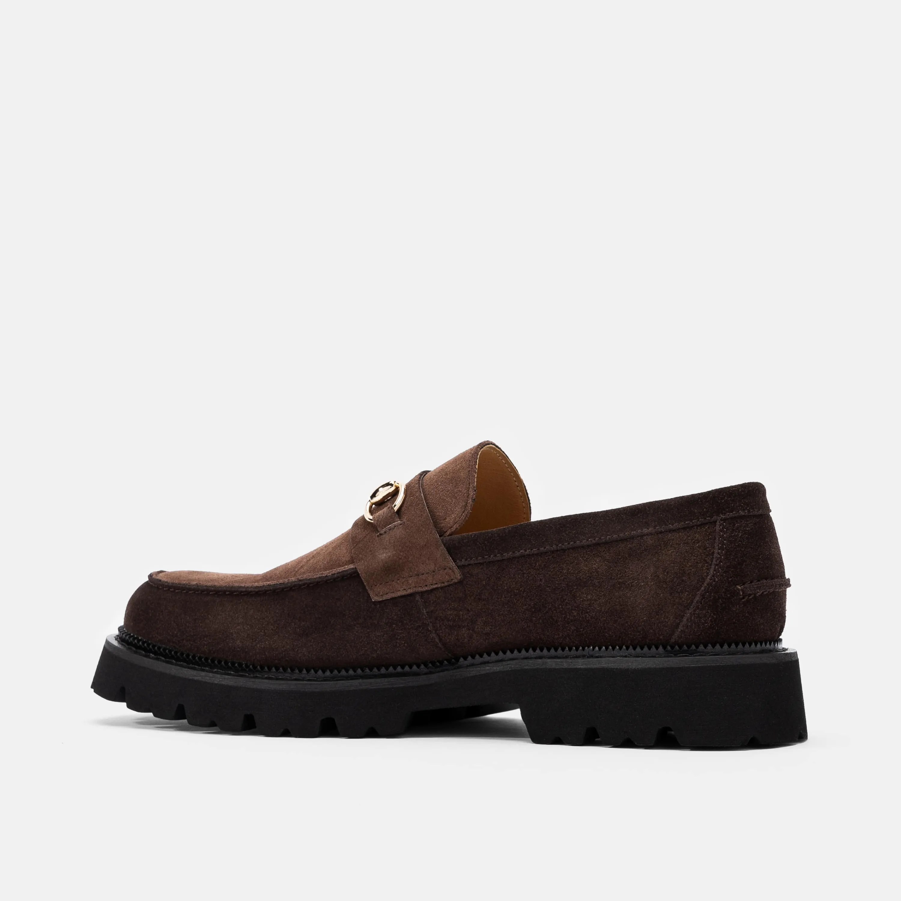 Mocassins Blake Triple Brown en Suède avec Embout Lug