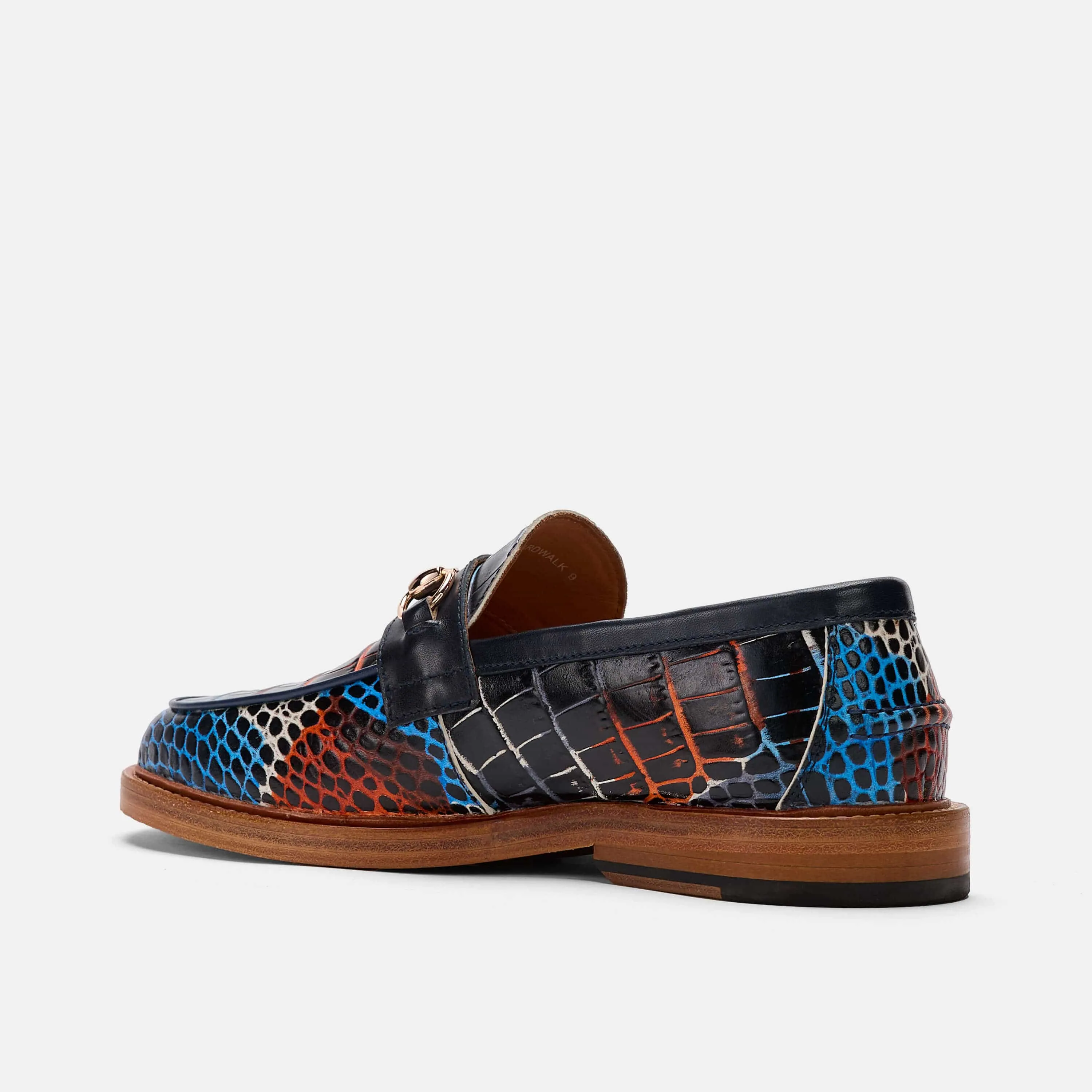 Mocassins à mors en croco bleu marine Boardwalk