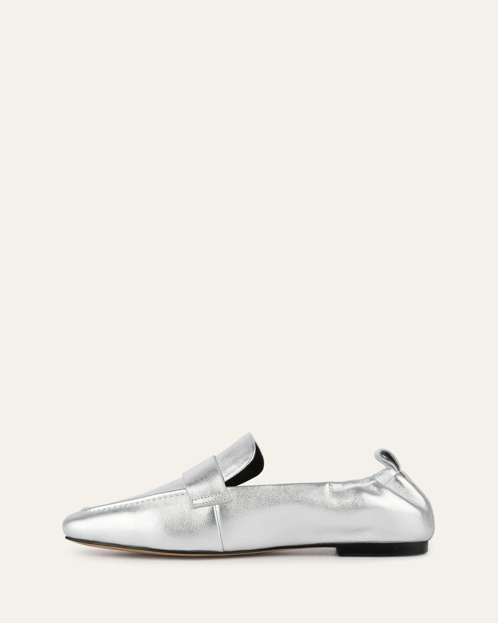 MOCASSINS BOWEN EN CUIR ARGENTÉ