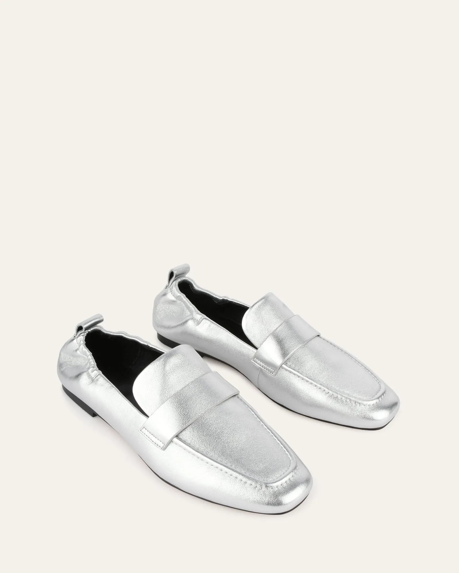 MOCASSINS BOWEN EN CUIR ARGENTÉ