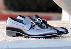 Mocassin à enfiler en veau brun noir