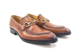 Mocassin à enfiler en veau brun cognac
