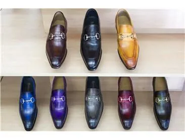Mocassin à enfiler en veau brun violet
