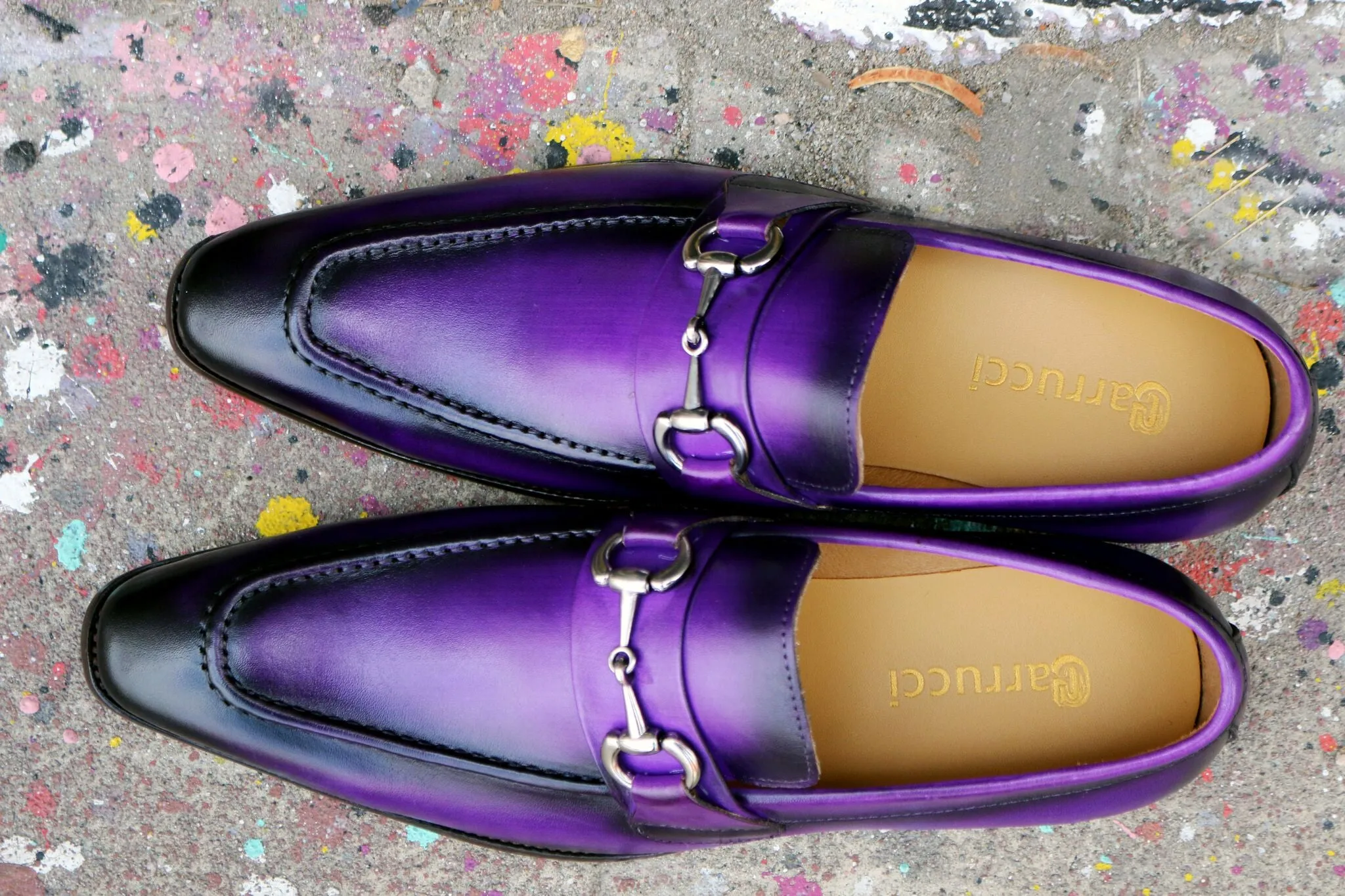 Mocassin à enfiler en veau brun violet